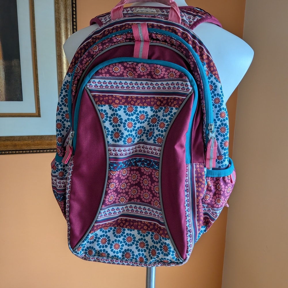 Garnet Hill Kids Colorful Floral Kids Backpack